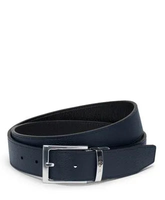 Rectangle Reversible Pebbled Leather Belt 35mm
